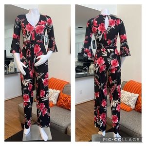 ❣️🆕One Clothing Los Angeles Hibiscus Printed Belted Jumpsuit❣️